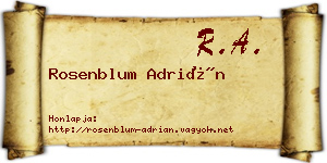 Rosenblum Adrián névjegykártya